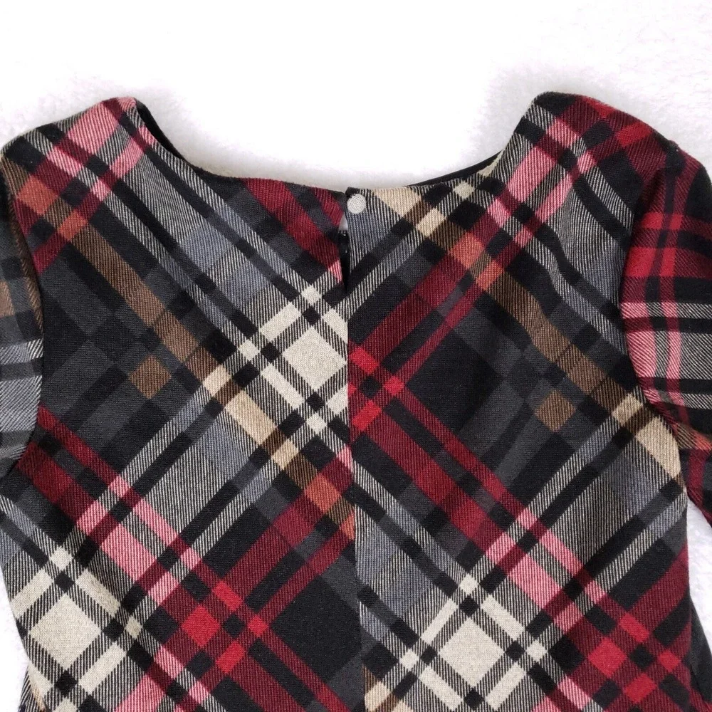 La Nouvelle Renaissance Plaid Bell Sleeve Mini Dress Women Small Academia Grunge